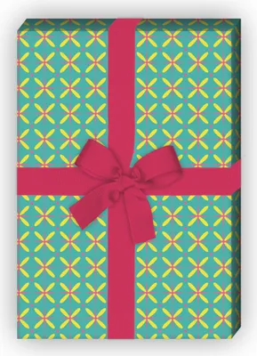 Produktbild von Vintage Stern Geschenkpapier Set, Dekorpapier im Retro Design, türkis - G8606, 32 x 48cm