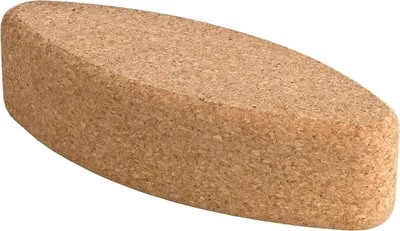 Produktbild von Famanu Yogablok Oval aus 100% Kork - Stabil und Großzügige Kontaktfläche - Abgerundete Kanten - Pilates Zubehör - 30x12x7,5 cm
