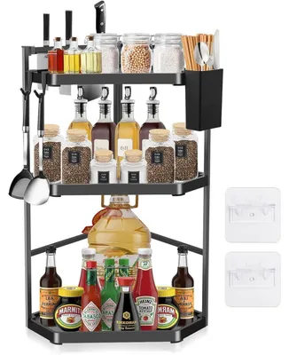 Immagine prodotto di Scaffale angolare a 3 ripiani, in acciaio inossidabile, da 60 cm, regolabile, organizer per cucina e bagno