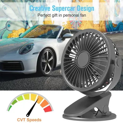 Obrázek produktu pro USB ventilátor s klipem, malý ventilátor se stabilním držákem, tichý stolní ventilátor a ventilátor s klipem
