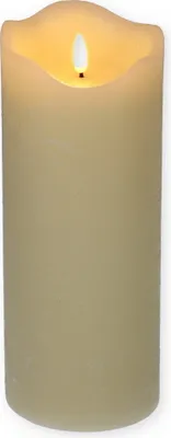 Produktbild von LED Echtwachskerze mit Timer Echtwachs Kerze Creme Weiß Batterie Flackereffekt beweglicher Flamme flammenlose Kerze batteriebetrieben 10 x 20 cm