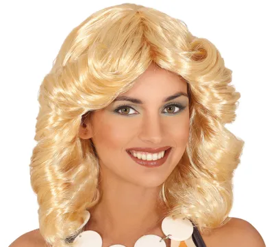 Productafbeelding van 70's Feestlook, Disco, Glanz, Carnaval, Cultblond, Golvend, Kleur: Geel