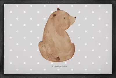 Produktbild von Mr. & Mrs. Panda Abtreter Bär Schulterblick 50 x 75 cm - Grau Pastell - Geschenk, Weisheit, Fußabstreifer, Motivation, Schmutzfangmatte, Weltansicht, Teddy, Schmutzmatte
