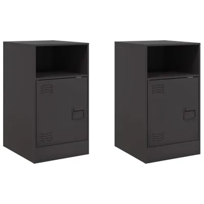 Obrázok produktu pre Nočné stolíky 2 ks čierne 34,5x39x62 cm oceľ