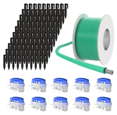 Rasenroboter-Reparatieset, 50m Kabel, 10 Verbinder, 100 Heringe