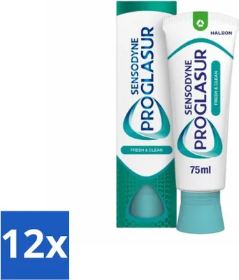 Imagen del producto de Sensodyne - Pasta dental - Proglasur Fresh & Clean - Aliento fresco - 75 ml - Paquete económico - 12 unidades