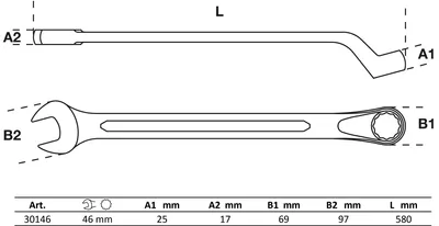 Image de BGS Clé polygonale à moyeu déporté SW 46 mm - 30146