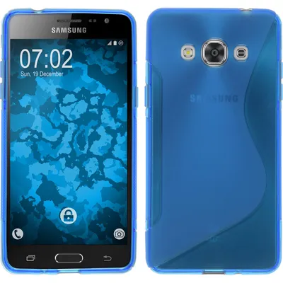 Produktbild von PhoneNatic Case kompatibel mit Samsung Galaxy J3 Pro - blau Silikon Hülle S-Style + 2 Schutzfolien