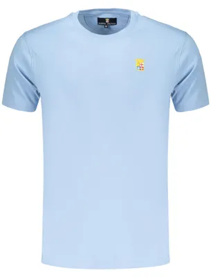 Produktbild von Herren Kurzarm T-Shirt Blau – Rundhals mit Stickerei und Logo