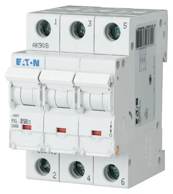 Imagen del producto de EATON PXL-C50/3, interruptor automático de 50A, referencia 236431, 3 polos, curva C, referencia 236431
