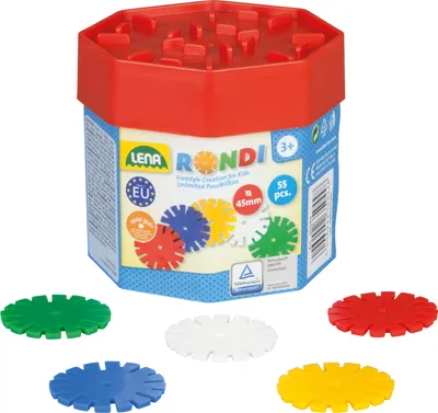 Produktbild von LENA Steckspiel Rondi 45mm 55 teile in bunten Farben