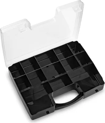 Produktbild von PlasticForte Aufbewahrungskoffer - 13 Facher - Kunststoff - schwarz - 27x20cm