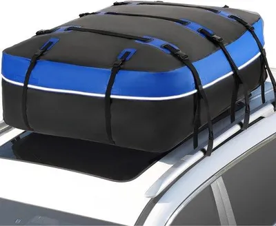 Produktbild von Famanu Dakkoffer 566 Liter / 20 Kubikfuß, 1000D PVC, mit 10 Riemen, geeignet für SUV – Schwarz