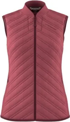 Damenweste "Alya Vest W" von La Sportiva in rosa; ohne Ärmel; mit Reißverschluss und gestepptem Design.