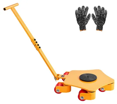 Productafbeelding van VEVOR machinekar, 4 ton, transportkar voor machines met een 360° draaibaar deksel en polyurethaan zwenkwielen, zwaar belastbaar machinekar voor industrieel gebruik
