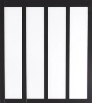Image de Verriere Bois Mdf Noir 4 Vitrages Clairs H1080 Mm x L1478 Mm