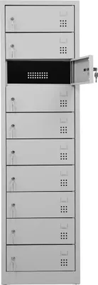 Produktbild von Gürkan Schließfachschrank lichtgrau 110264, 10 Schließfächer 50,0 x 50,0 x 180,0 cm