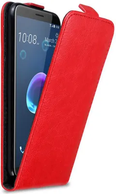 Obrázek produktu pro Cadorabo pouzdro pro HTC Desire 12 Ochranný kryt v červené barvě Flipové pouzdro Kryt pouzdra