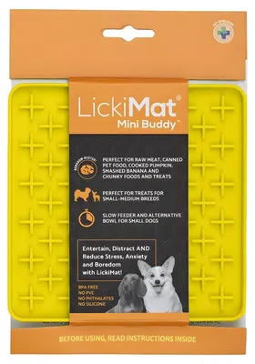Produktbild von LickiMat Mini Buddy gelb, Maße: 15 x 15 cm