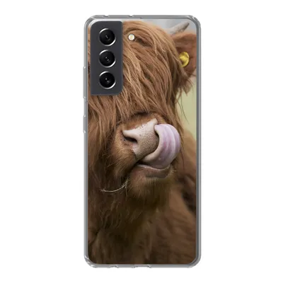 Produktbild von MuchoWow® Handyhülle Schutzhülle Hülle für Samsung Galaxy S21 FE Schottischer Highlander - Braun - Tiere Silikon Softcase Handy Hülle - Mobiltelefonhülle