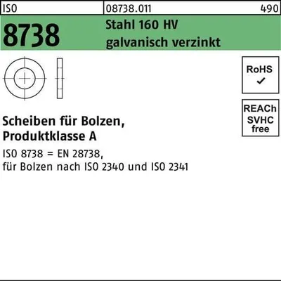Produktbild von Reyher  Scheiben ISO 8738 Stahl 60 galv. vz (10 Stück)