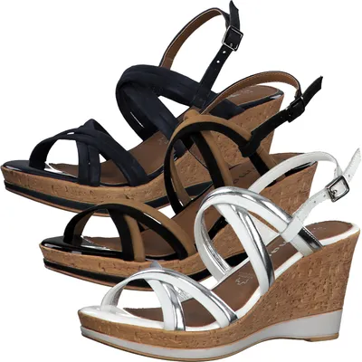 Produktbild von Tamaris 1-28009-24 Damen Sandalen Plateau Keilabsatz Riemchensandalen, Größe:39 EU, Farbe:Beige