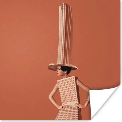 Produktbild von MuchoWow® Poster Frau - Stadt - Jahrgang 30x30 cm - Wandposter - Printing