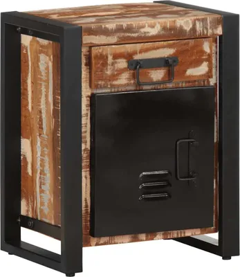 Image de vidaXL Table de nuit multicolore 40x30x50 cm Vieux bois massif