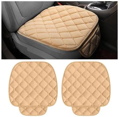 Immagine prodotto di ONF3 - Cuscini universali per auto - Cuscini imbottiti - Antiscivolo e impermeabili - Beige - Morbidi e traspiranti - Adatti alla maggior parte delle auto e dei SUV
