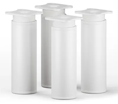 Produktbild von 4er Set sossai moderne runde Möbelfüße in Weiß 120mm höhenverstellbar Schrankfüße Sockelfüße