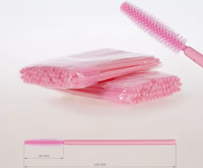 Produktbild von Wimpernverlängerung Wimpernbürste Wimpernbürstchen Mascara Bürste Silikon Pink, 50 Stück