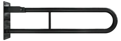 Imagen del producto de Soporte abatible para barras de cortina de ducha, acero, 80 cm, color , con asa de seguridad para baño y aseo