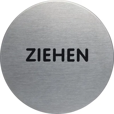 Produktbild von Piktogramm 'Ziehen' rund 5mm Edelstahl Packung mit 5 Stück