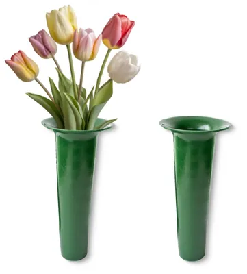 Produktbild von Grabvasen Einsätze Kunststoff wasserdicht 2er Set grün 25 x 11 cm