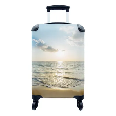 Produktbild von MuchoWow® Koffer Handgepäck Trolley Rollkoffer Kleine Reisekoffer mit 4 Rollen - Meer - Sommer - Strand - Cabin Size < 55x40x23 cm & 55x40x20 cm - Fotokoffer - Kabinenkoffer - Boardgepäck - Reise-Box - Reisekoffer - Reisegepäck - Koffer mit Bild - Trolley für Kinder