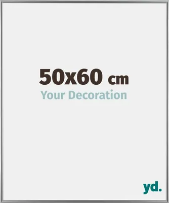 A marketing image showing a frame size and a brand logo.