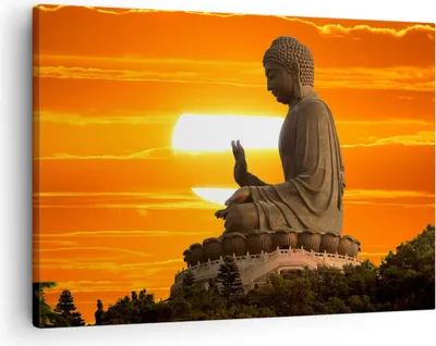 Produktbild von Bild auf Leinwand - Leinwandbild - tempel buddha - 70x50cm - Wand Bild - Wanddeko - Wandbilder - Leinwanddruck - Bilder - Kunstdruck - Wanddekoration - Leinwand bilder - Wandkunst - AA70x50-3532