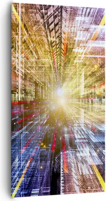 Produktbild von Bild auf Leinwand - Leinwandbild - Grafik Computer Raum Geometrie - 65x120cm - Wand Bild - Wanddeko - Leinwanddruck - Bilder - Kunstdruck - Wanddekoration - Leinwand bilder - Wandkunst - PA65x120-2350