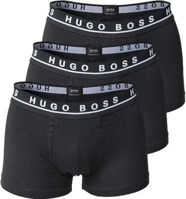 Produktbild von HUGO BOSS 3-pak męskich bawełnianych bokserek, tułów, jednokolorowy czarny XL