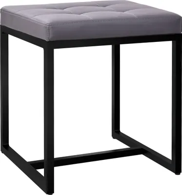 Produktbild von CLP Sitzhocker Barci mit Polsterung und schwarzem Eisengestell grau Material Kunstleder