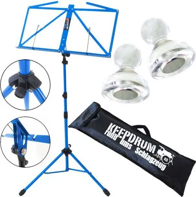 Immagine prodotto di keepdrum MUS3BL leggio blu con 10 magneti