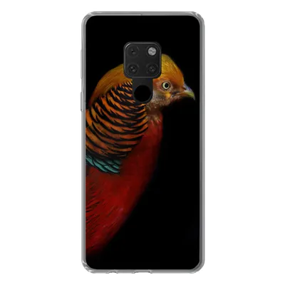Produktbild von MuchoWow® Handyhülle Schutzhülle Hülle für Huawei P40 Lite Vogel - Federn - Schwarz - Porträt Silikon Softcase Handy Hülle