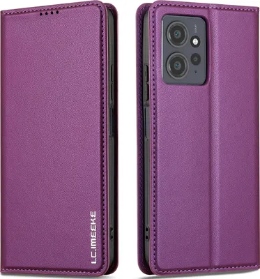 Image de Etui magnétique en cuir pour Xiaomi Redmi Note 12 4G, avec fente pour carte et fonction stand Violet
