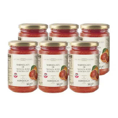 Immagine prodotto di Agrisicilia Marmellata di Arancia Rossa di Sicilia IGP – Confezione da 6 Vasi da 360g