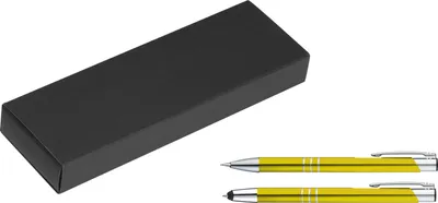 Produktbild von Metall Schreibset / Touchpen Kugelschreiber + Druckbleistift / Farbe: gelb