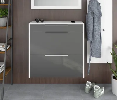 Produktbild von Schuhschrank Oliva 2 hängend Basic weiß graphit