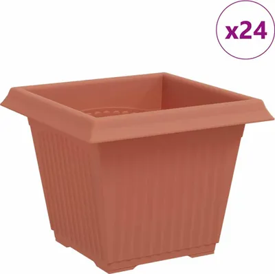 Immagine prodotto di vidaXL - Vaso quadrato, 24 pezzi, color terracotta, 33 x 33 x 26 cm