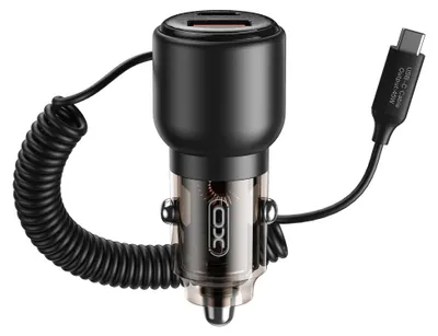 Image de Chargeur de voiture XO CC59 65W 1x USB, 1x câble USB-C vers USB-C + câble USB-C - USB-C