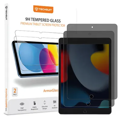 Produktbild von Techsuit - ArmorGlass CrystalHD, 2er-Pack, Schutzglas für iPad 10,2" (2019 / 2020 / 2021) - Schwarz