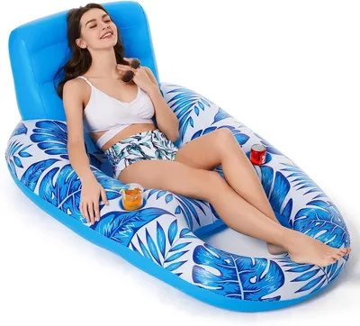 Produktbild von Aufblasbarer Pool-Schwimmer für Erwachsene,Pool Floaties Liege Floß Schwimmender Stuhl Wasser schwimmend